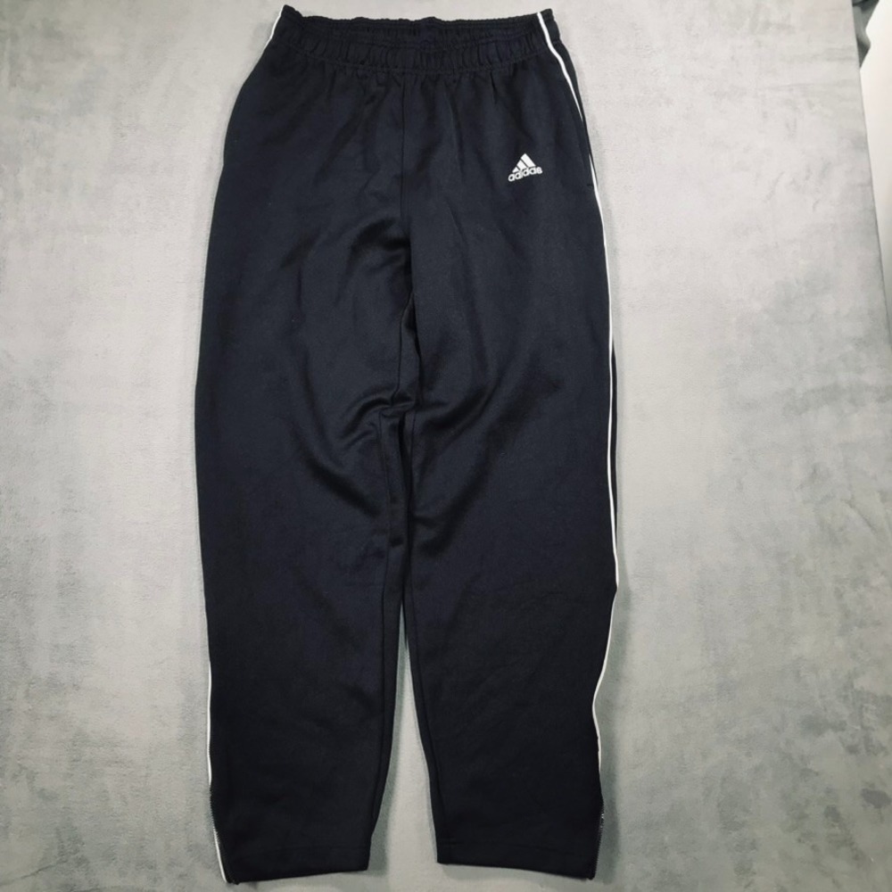 Vintage Adidas Men's M Spell Out Tapered Leg Soccer Warm Up Sweatpants Black 90s